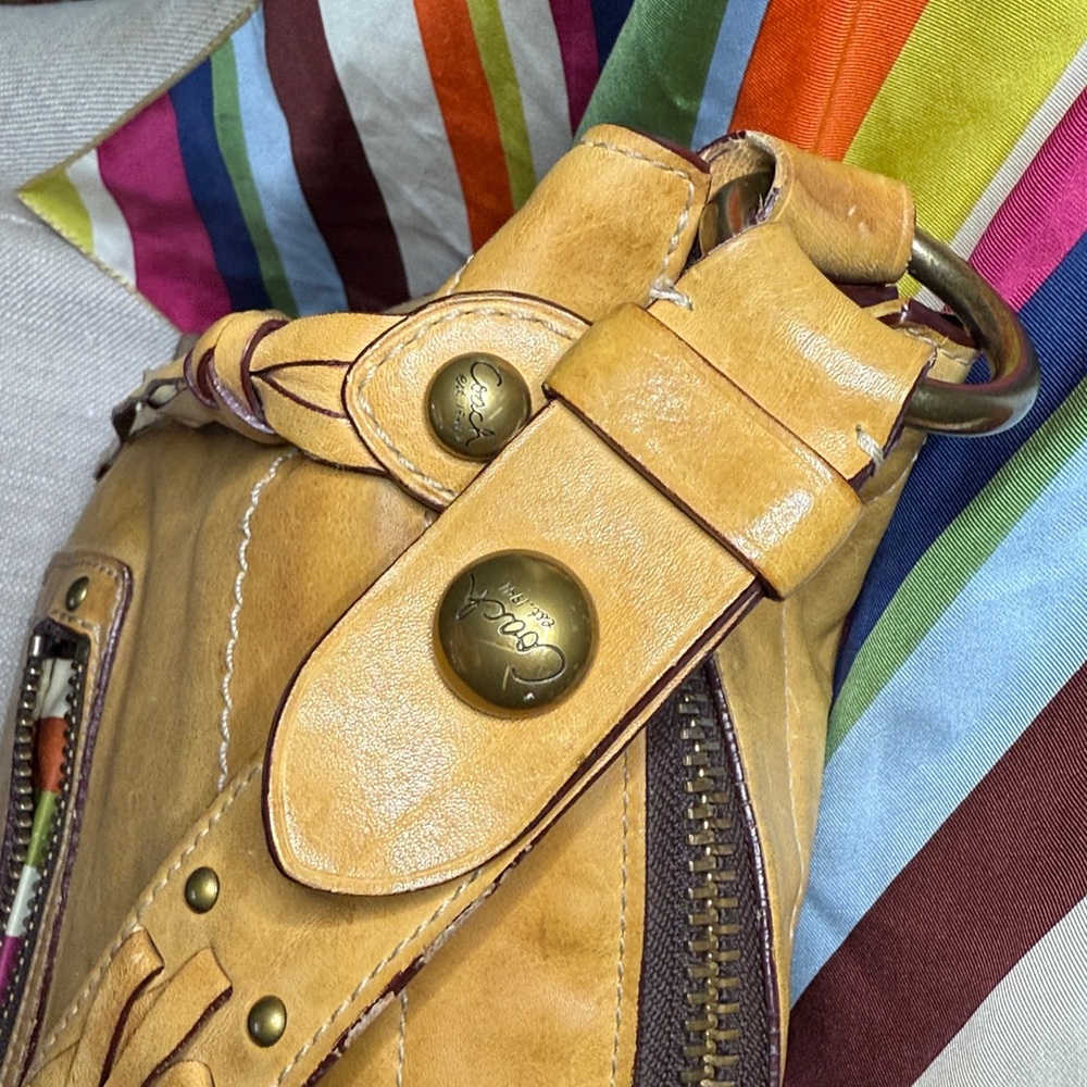 Coach Legacy Thompson Vachetta Braided Fringe Duffle Bag w/FS Striped Wallet - Picture 3 of 12